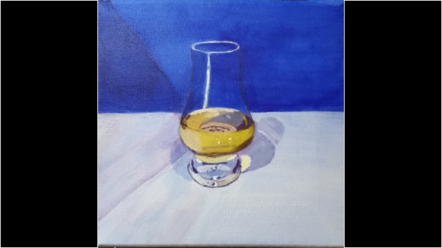 "Glencairn nosing glass and Scotch"
Acrylic with gloss medium on canvas
10" x 10"
02-04-2015 Glencairn nosing glass and Scotch