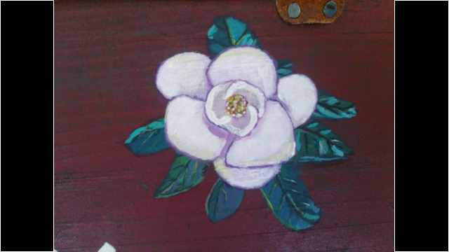 Glass Magnolia
Acrylic on wood (letter box)
~ 5" x 5"
November 2, 2014 Glass Magnolia