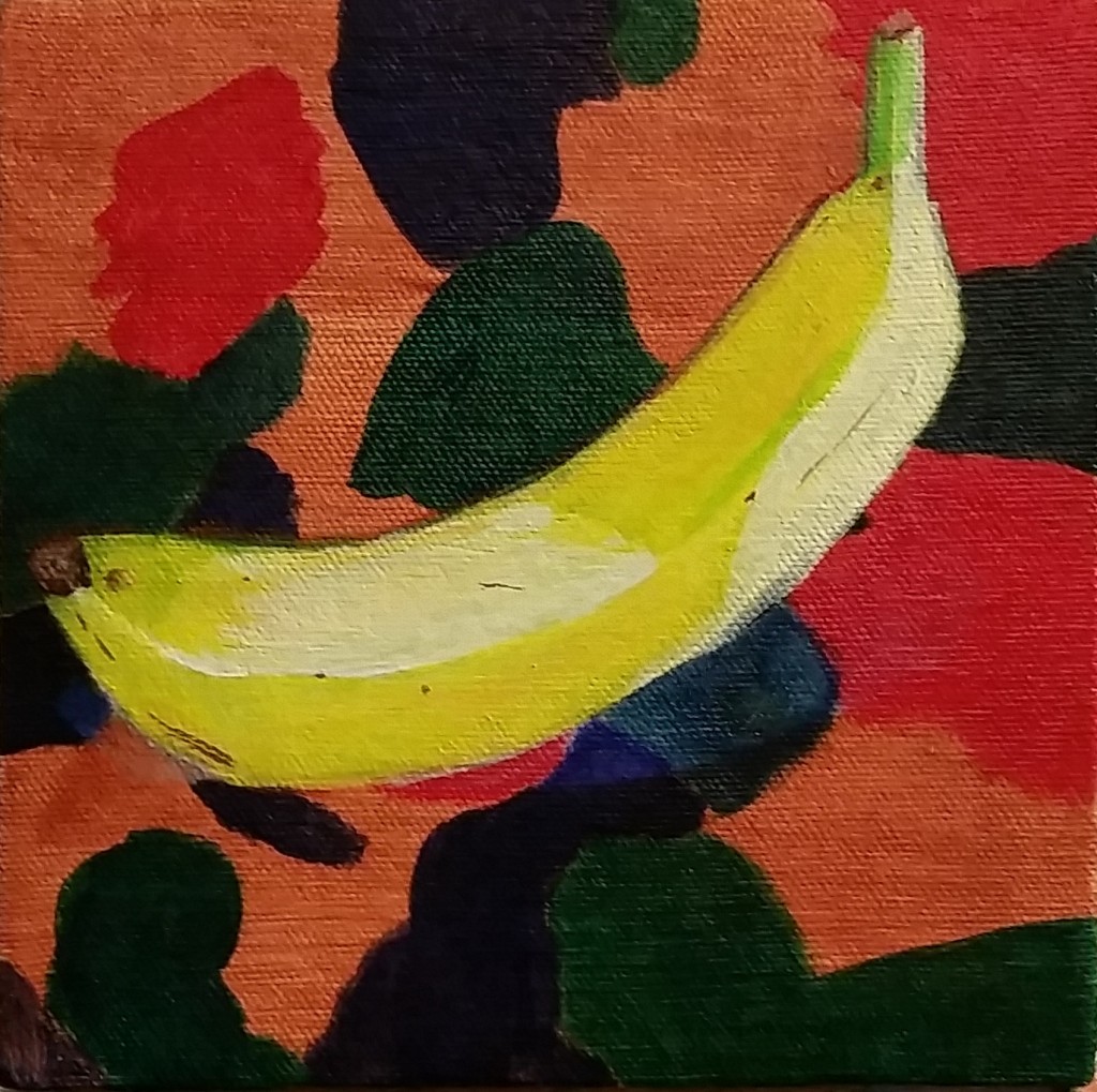 Banana on psychedelic background